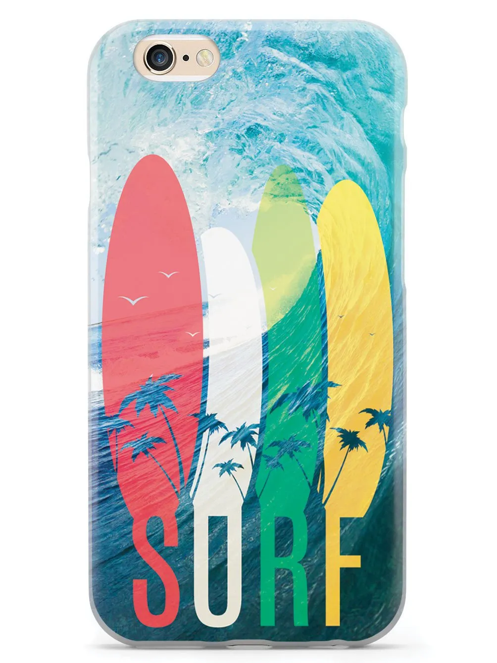 SURF - Tropical Typography - Ocean Wave - White Case