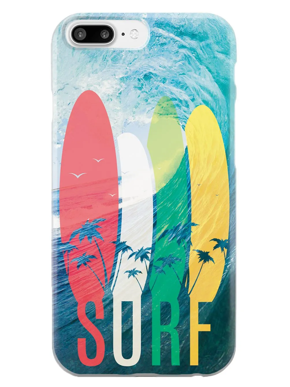 SURF - Tropical Typography - Ocean Wave - White Case