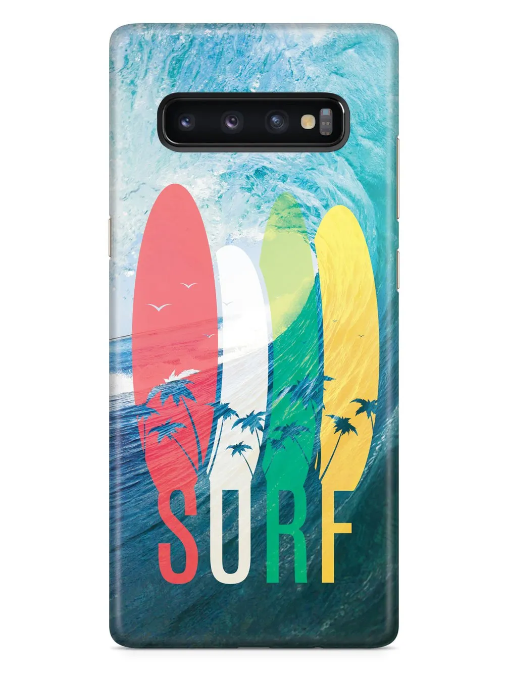 SURF - Tropical Typography - Ocean Wave - White Case