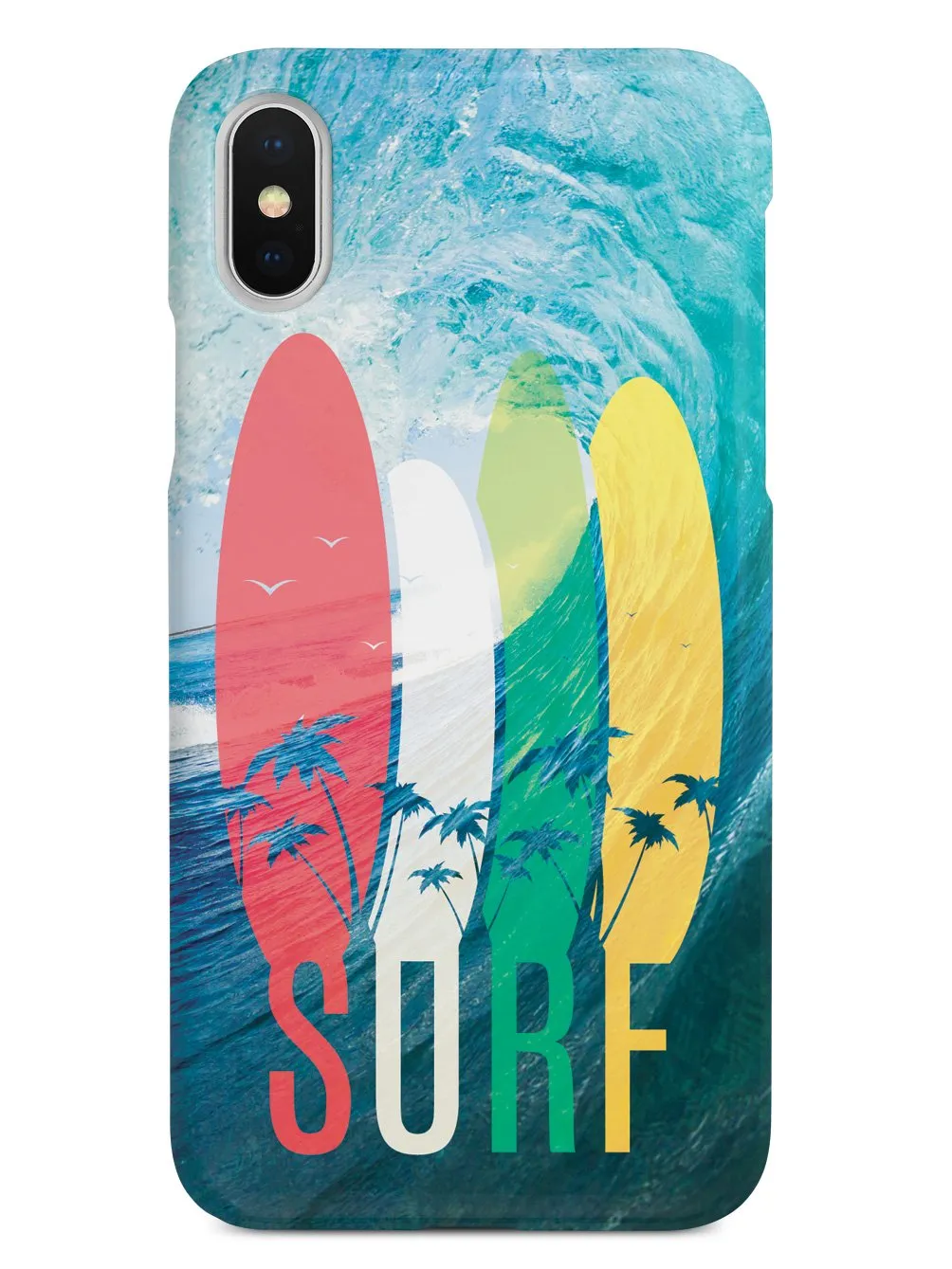 SURF - Tropical Typography - Ocean Wave - White Case