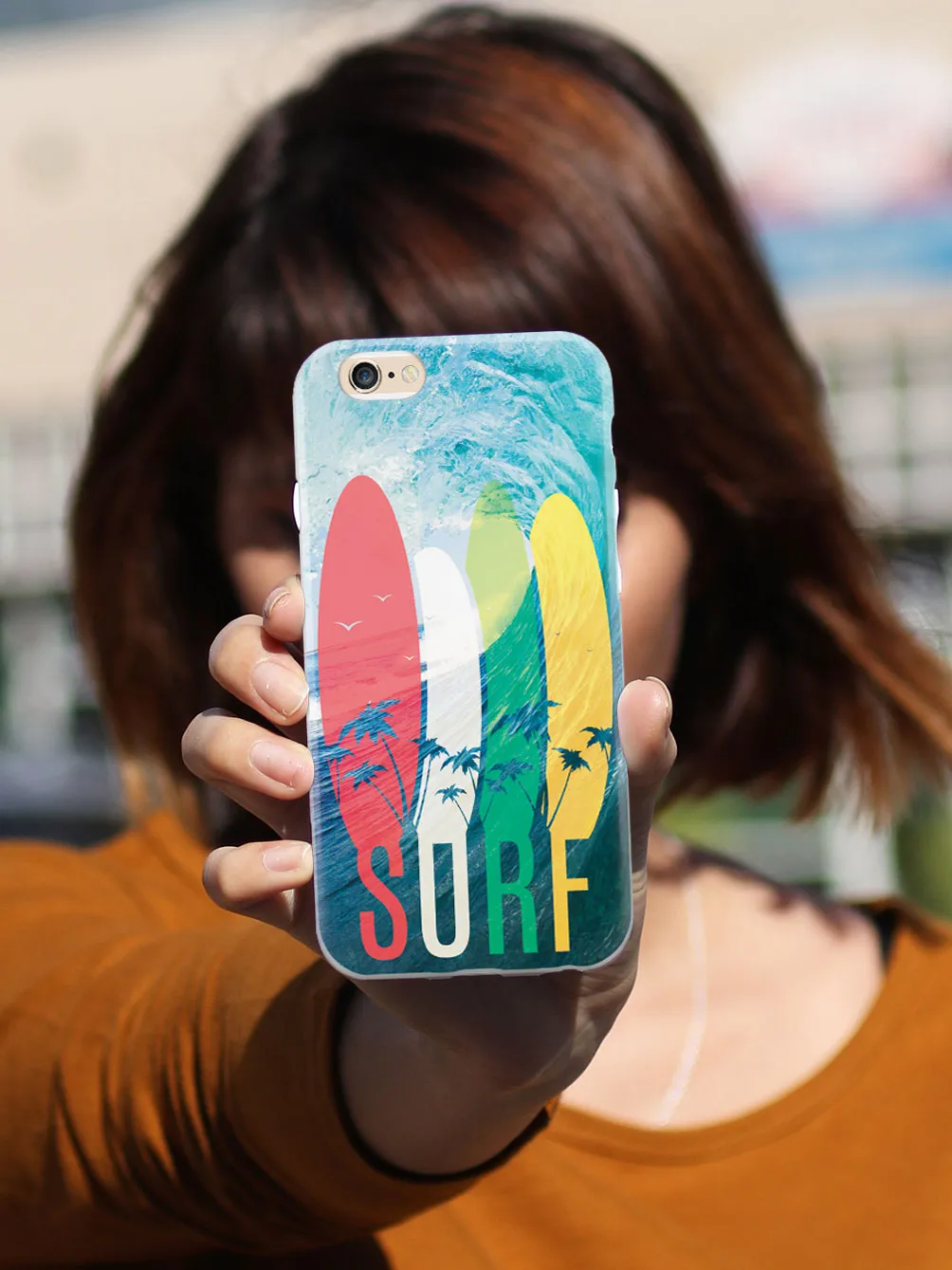 SURF - Tropical Typography - Ocean Wave - White Case