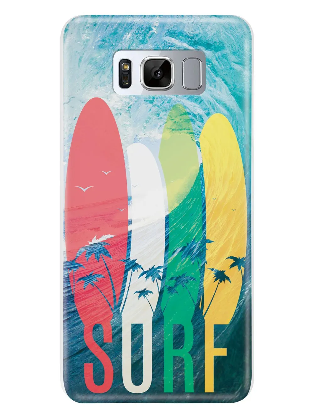 SURF - Tropical Typography - Ocean Wave - White Case