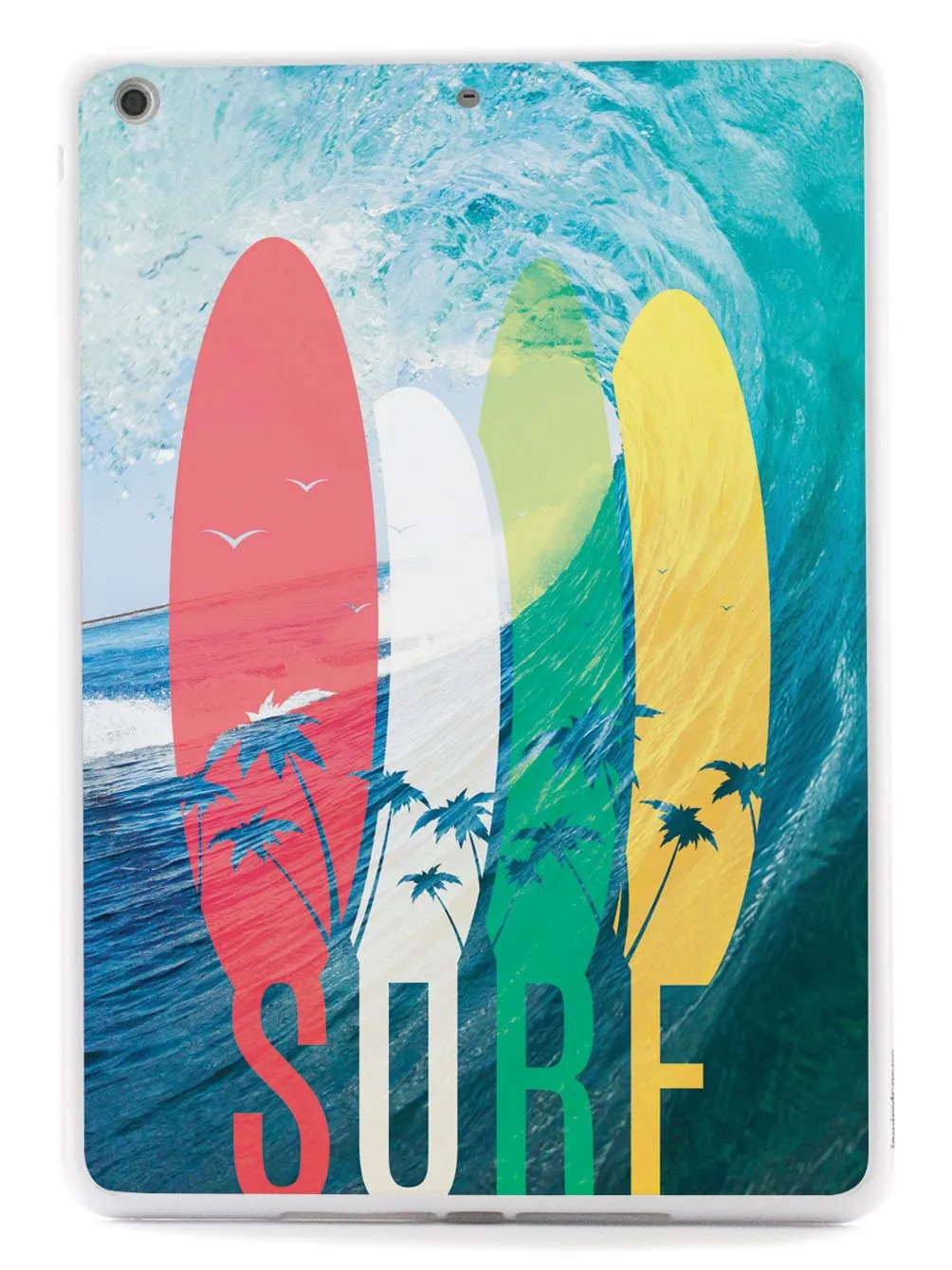 SURF - Tropical Typography - Ocean Wave - White Case