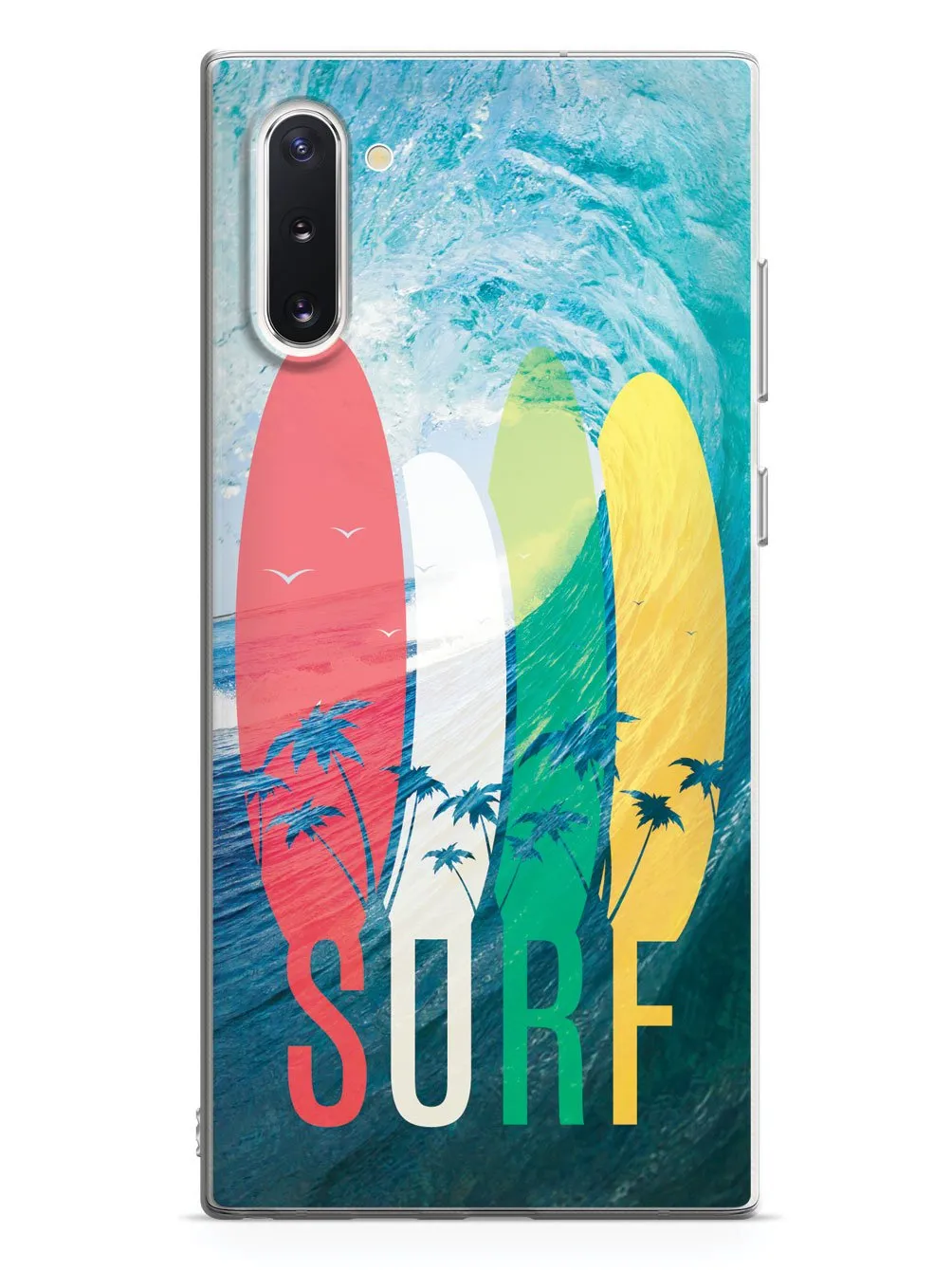 SURF - Tropical Typography - Ocean Wave - White Case