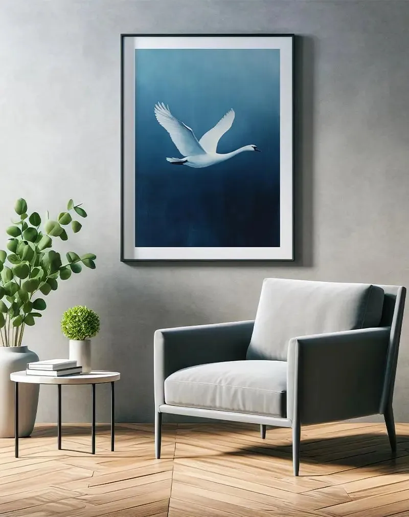 Swan in Flight Poster