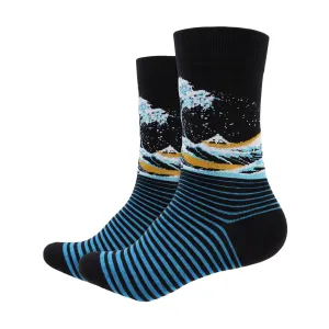 The Wave Printed Crew Length Socks