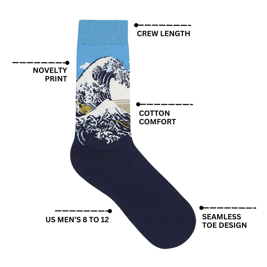 The Wave Printed Crew Length Socks