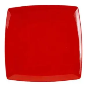 Thunder Group 29012PR Classic Pure Red 12" x 12" Melamine Square Plate, Pack of 12