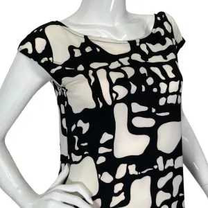 Tori Richards Black and White Patterned Dress