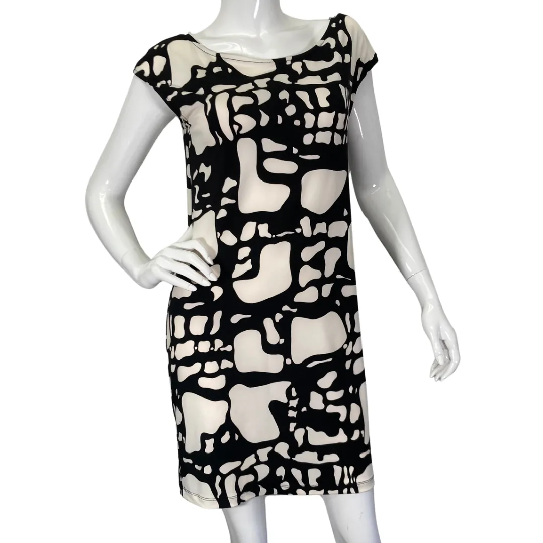 Tori Richards Black and White Patterned Dress