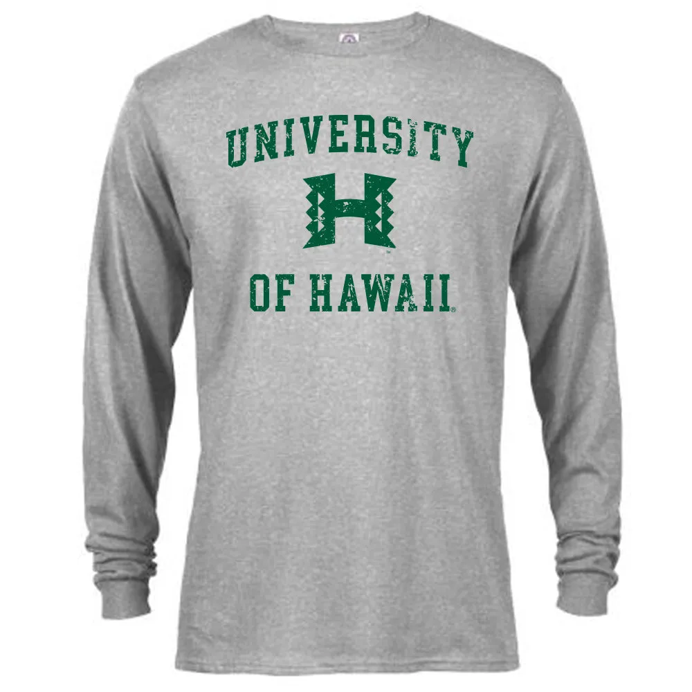 University of Hawaii Rainbow Warrior Distressed Retro Long Sleeve