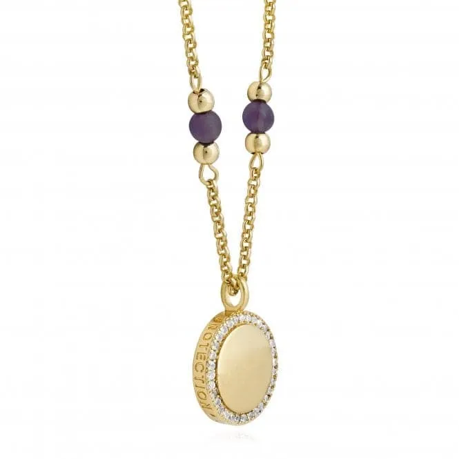 Wellness Gems Gold Amethyst 45cm With 5cm Extender Necklace 3846