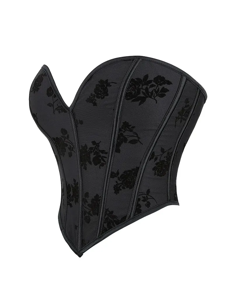 Women Victorian Gothic Corset Dark Night Rose Bustier