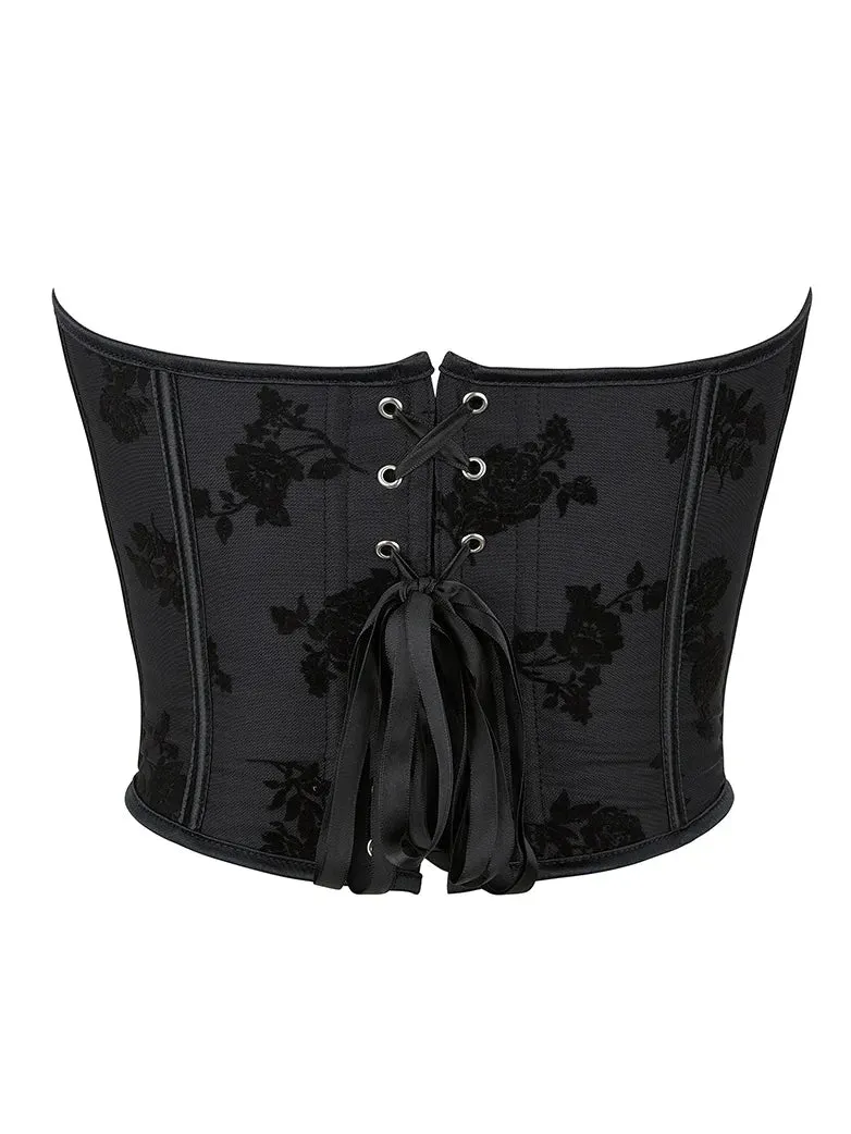 Women Victorian Gothic Corset Dark Night Rose Bustier