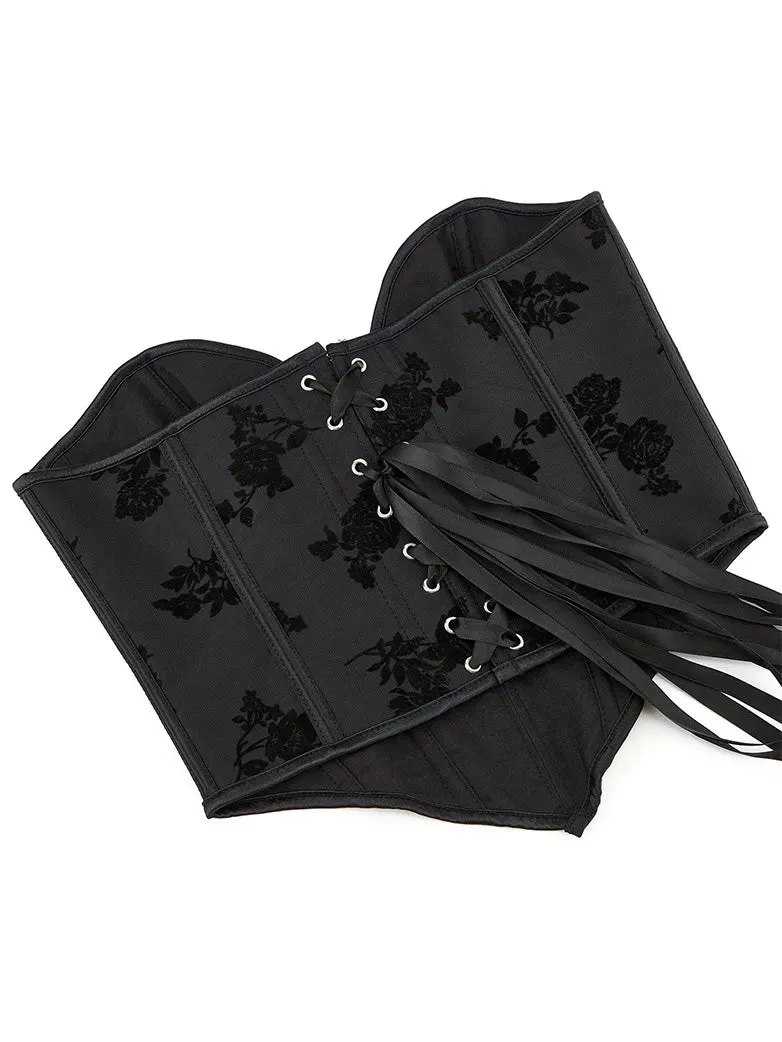 Women Victorian Gothic Corset Dark Night Rose Bustier