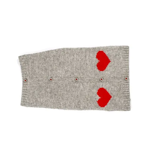 Wool Dog Sweater - Heart Sweater - 2 Color Option - Navy & Gray