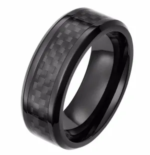 XX Black Carbon Fiber Inlay Ceramic Ring