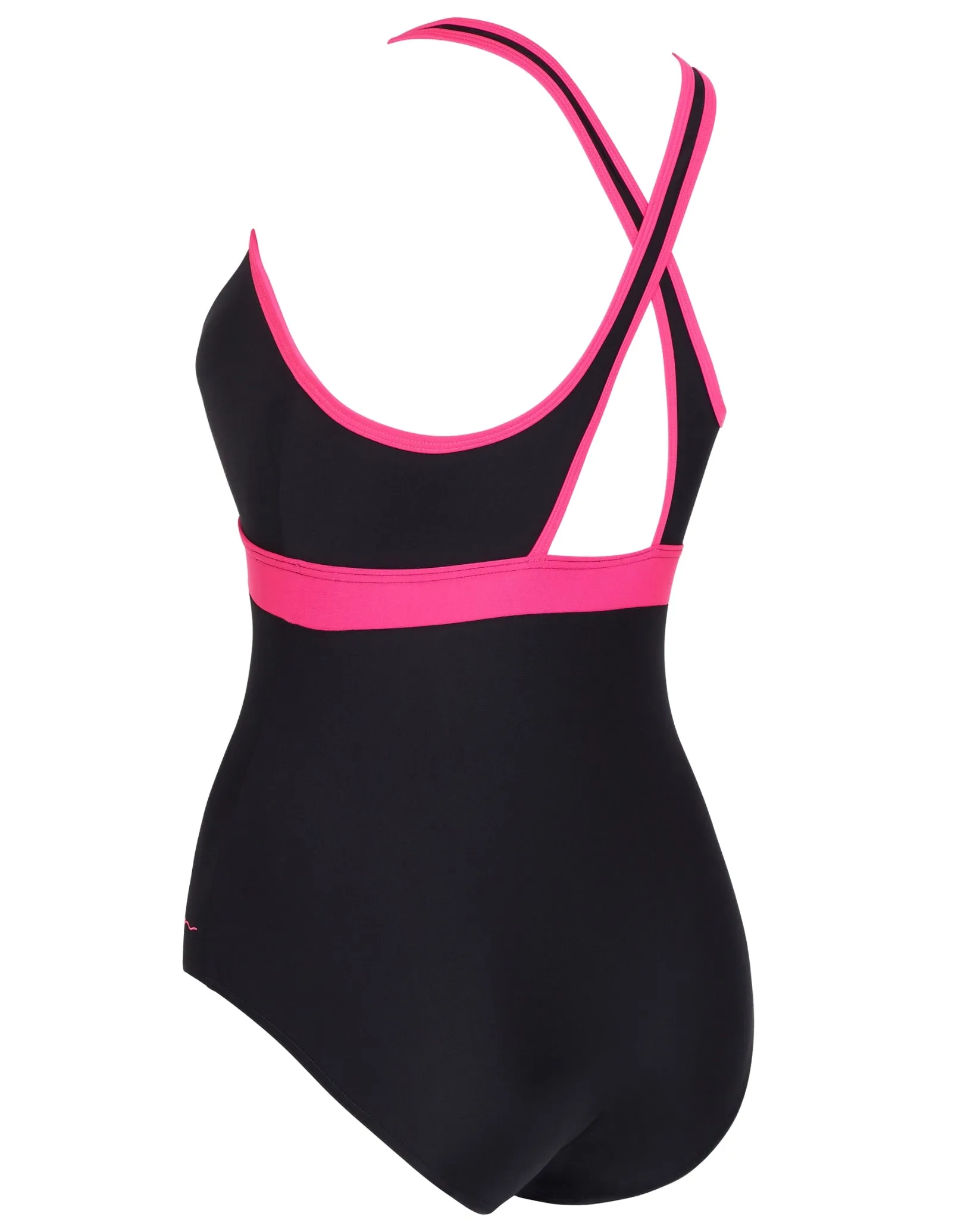 Zoggs Dakota Crossback Swimsuit - Black/Magenta