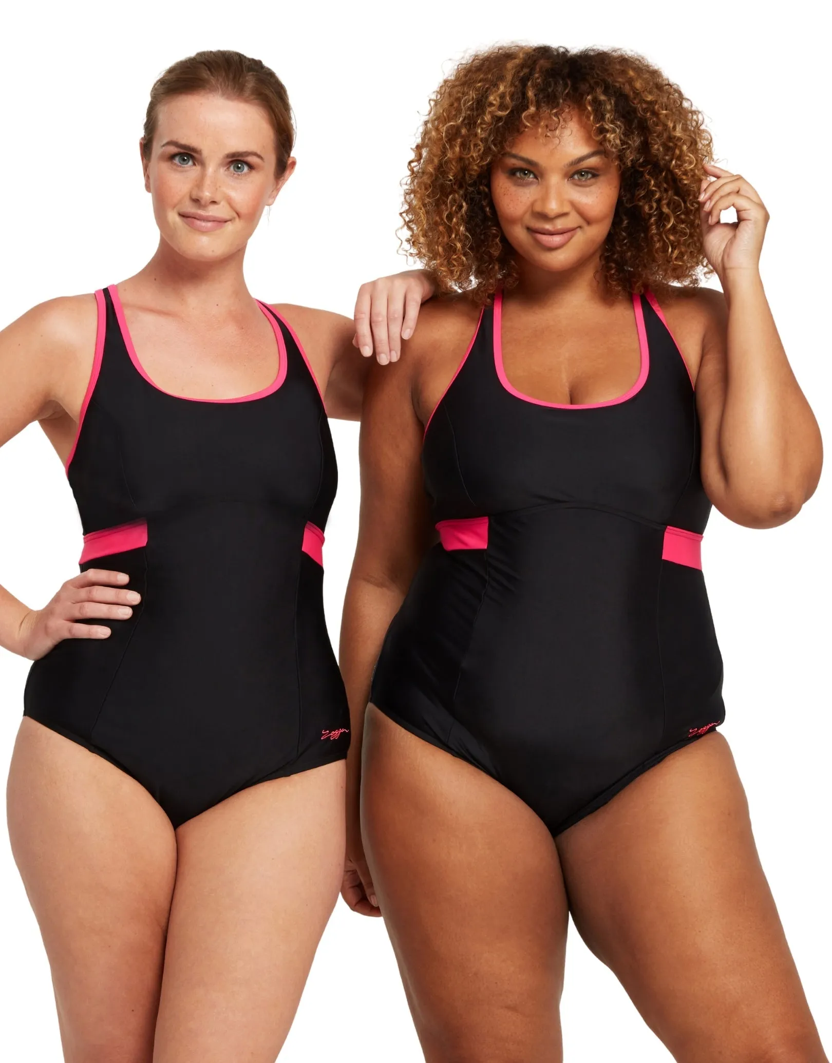 Zoggs Dakota Crossback Swimsuit - Black/Magenta